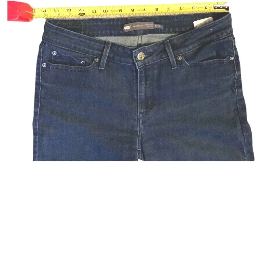 Levis Womens Blue Jeans 8 29 Slight Curve Classic Rise Slim Leg Stretch Denim - Picture 9 of 10
